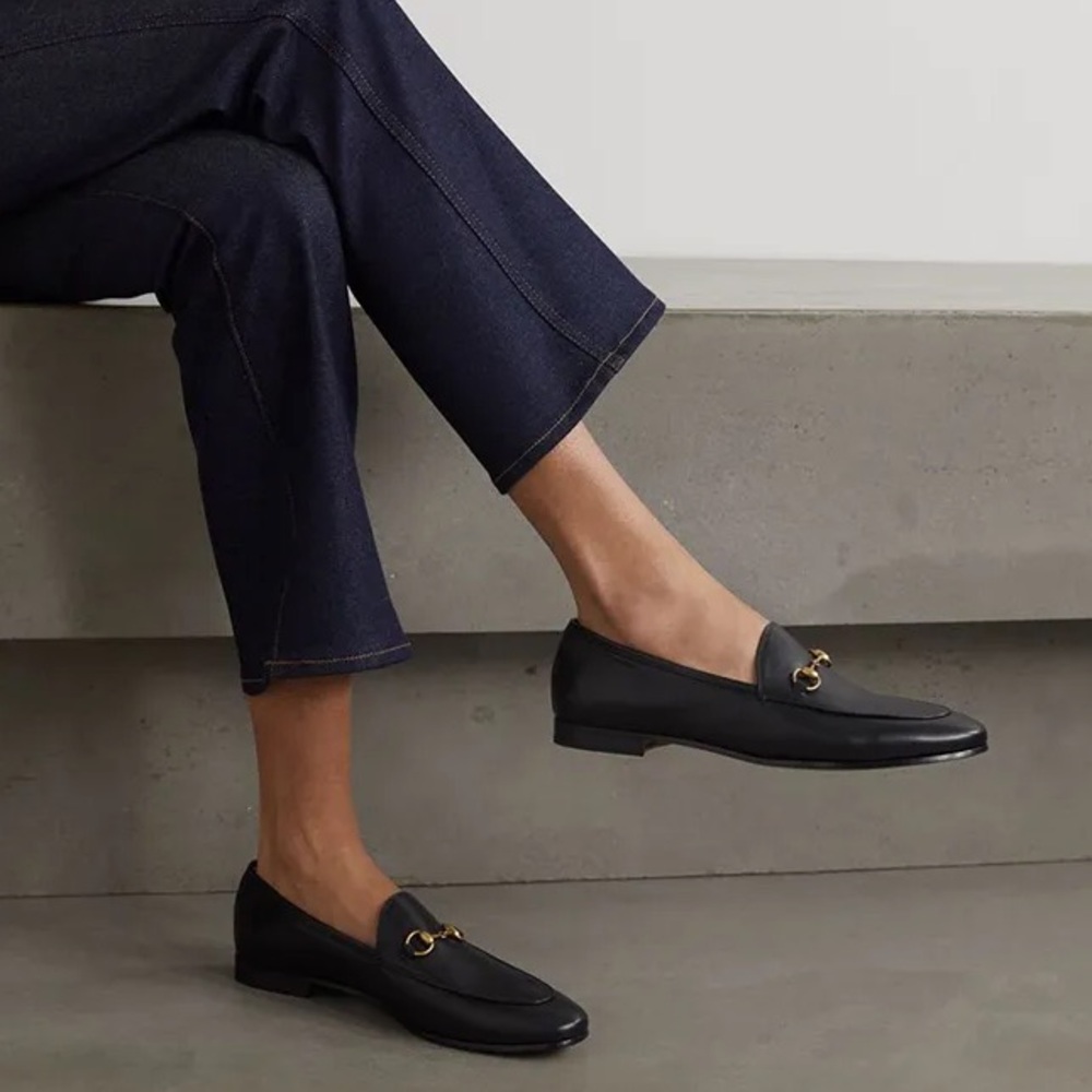 Gucci Jordaan Loafer Black Size 39 Size 9 Women’s Horsebit Leather Classic